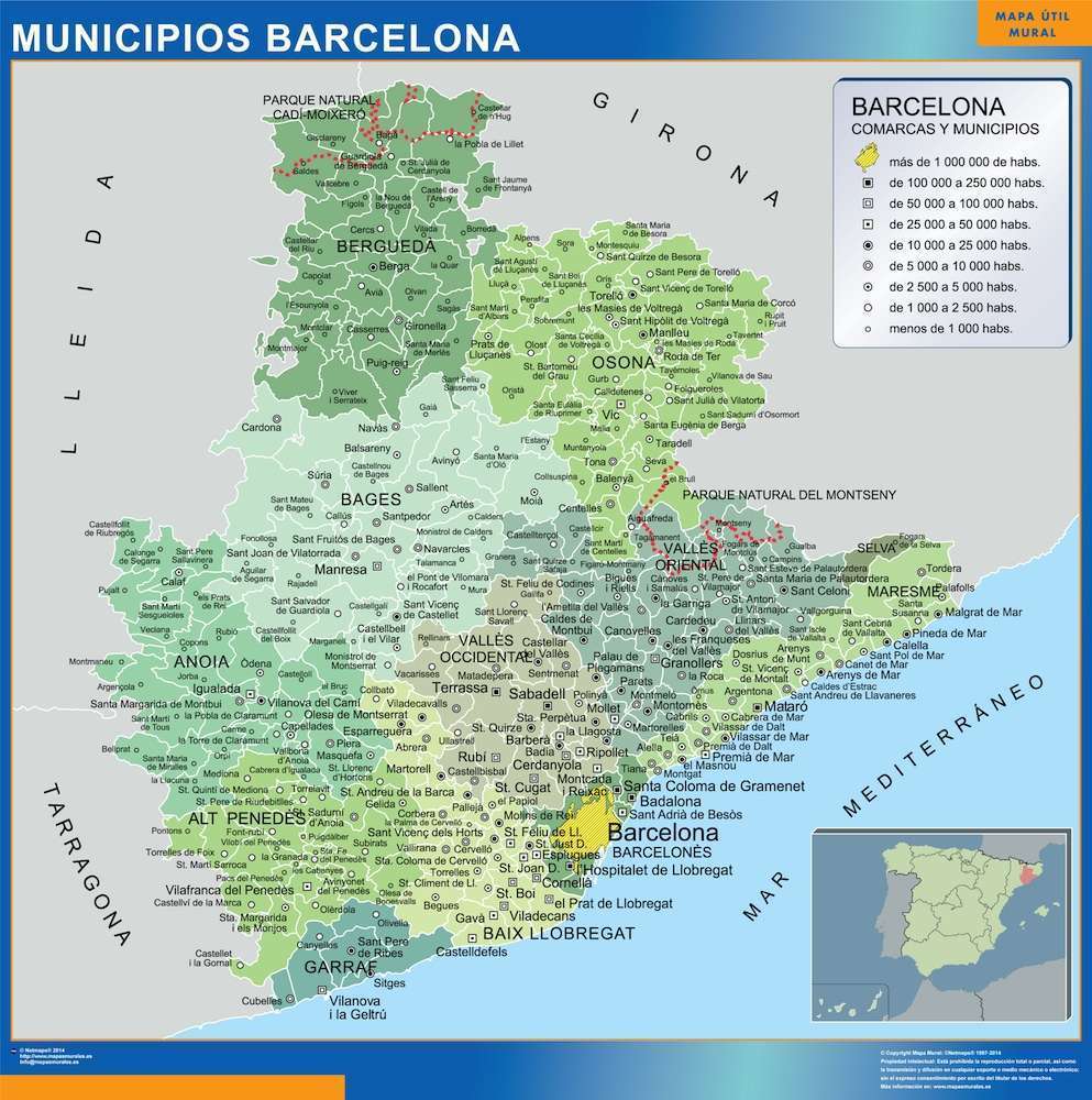 Mapas grandes de Barcelona