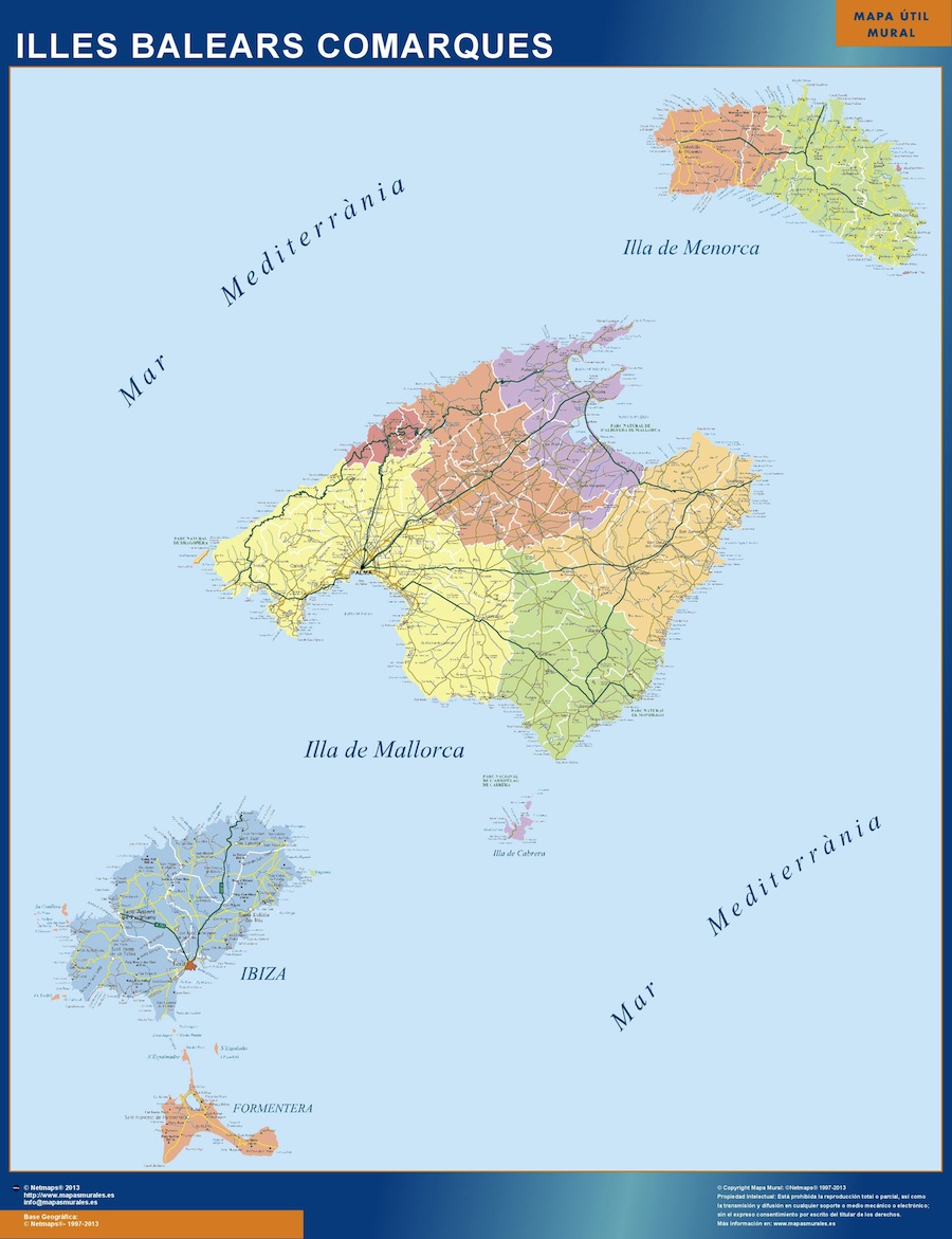 Mapa Espana Provincial grande  Mapas grandes de pared de España y el Mundo