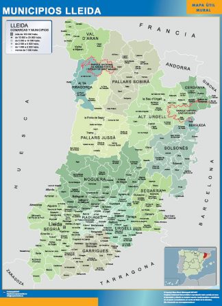 Mapa Lerida por municipios