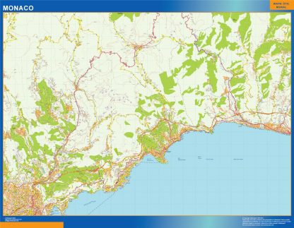 Mapa Monaco en Francia
