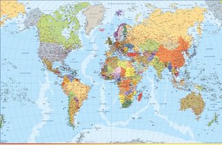 Mapa mundo plastificado frances